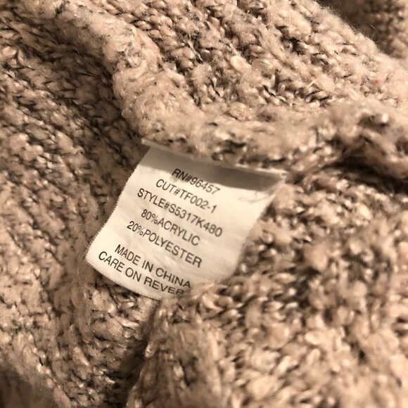 Eyeshadow Open Knit Cardigan Small Beige Tan Low High Womens Ladies Casual Cute - Picture 5 of 5